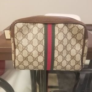 💯Authentic Gucci Clutch / Toiletry Bag - Vintage Supreme Web Coated Canvas